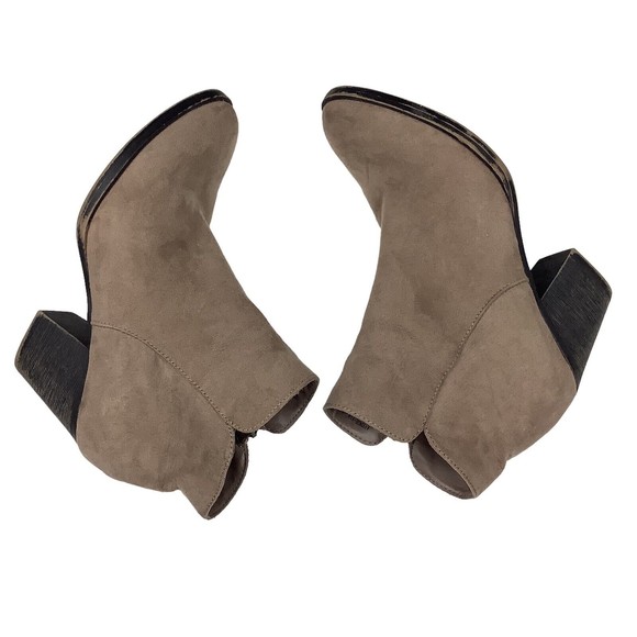Banboo Avenge Women’s 6.5 Tan Brown Faux Suede Leather Ankle Boots Botties Heel - Picture 5 of 11